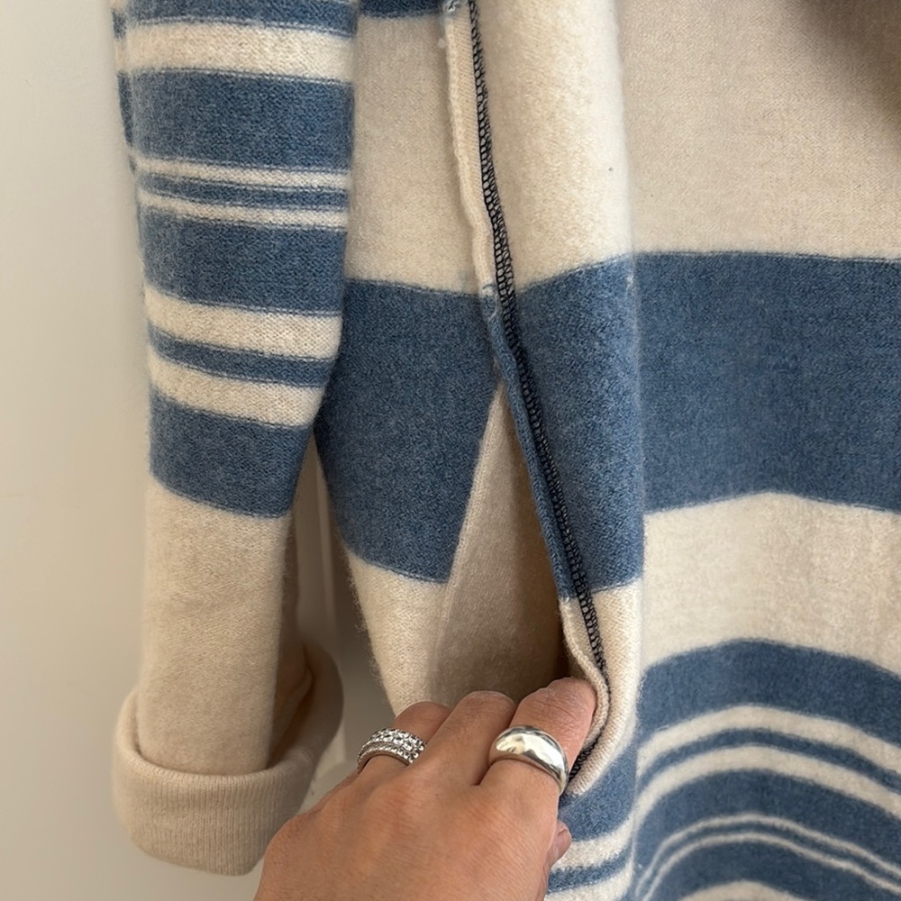 We the Free Blue and Cream Striped Women's Sweater - Picture 7 of 10